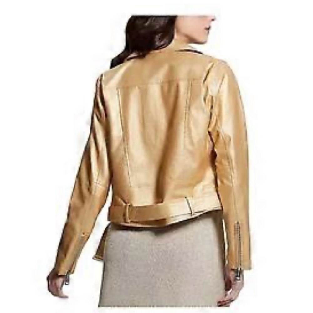 GUESS GOLD METALLIC JACKET RETAIL $179!  Size S - Picture 2 of 5